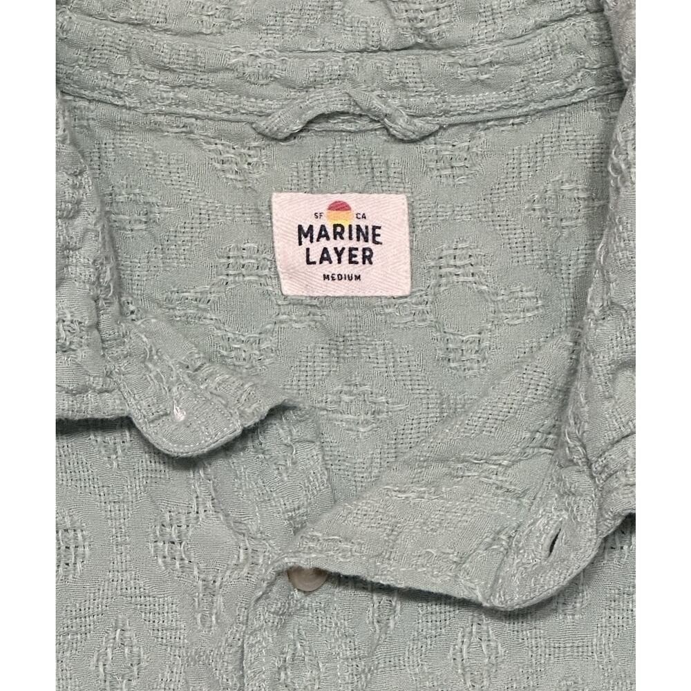 Marine Layer Solid Theo Textured Short Sleeve Shi… - image 3